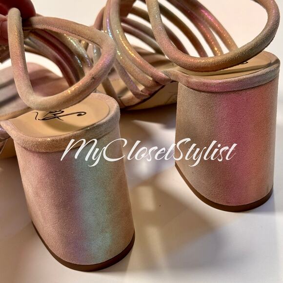 FREE PEOPLE Iridescent Straps Sandals Rare NEW IN BOX 38 8 MINT $148 Metallic - Picture 9 of 12